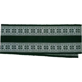 SCANquilt dekorace RIB vločky 2x bordura zelenobílá běhoun delší strana 100-170 cm