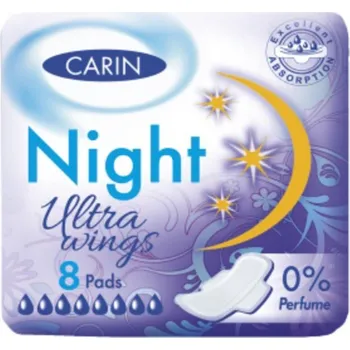 Menstruační vložka Carin Ultra Wings Night 8 ks