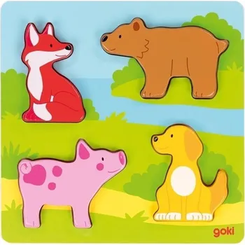 Dřevěná hračka Senzorická vkládačka Zvířátka