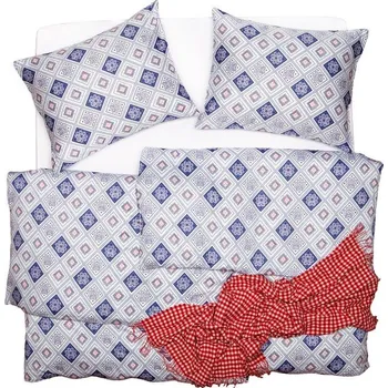 Povlečení SCANquilt povlečení SATÉN PLUS oslo bílomodrá 140 x 200/70 x 90 cm