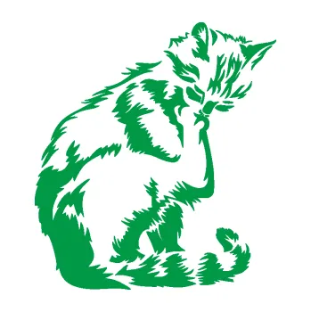 Samolepící dekorace Kočka 032 pravá (12 - zelená) SAMOLEPKA NA AUTO, NÁLEPKA, FÓLIE, POLEP, TUNING, VLASTNÍ TEXT, TISK, AUTOSAMOLEPKY.cz, POLEPY, OBRÁZEK, LOGO, 3D STICKERS