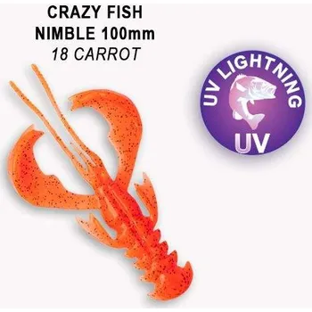 Umělá nástraha Gumová nástraha Crazy Fish Nimble 10cm 18 Carrot (5ks)