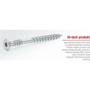 Vrut RAPI-TEC® RAPI-TEC UniPlus 5 x 80 mm, zápust. hlava, T20, bílý zinek