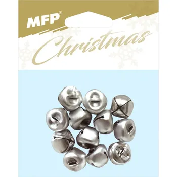 Vánoční dekorace Rolničky 2 cm (12 ks) - stříbrná