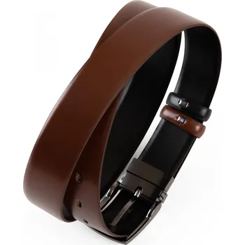 Opasek FERATT Opasek klasik oboustranný - tmavě hnědočerný Délka opasku: 100 cm