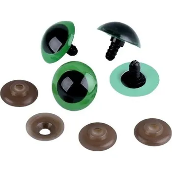 Nástroj na niť a příze Bezpečnostní oči ⌀26 mm zelená - prodej po 2 ks