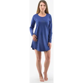 Dámská noční košile Dámské maxitriko dlouhý rukáv 19135P modré vel.M- Gina