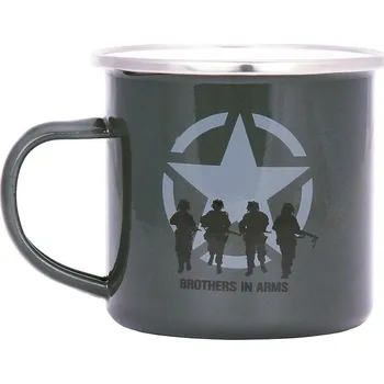 Outdoor vaření FOSCO Hrnek BROTHERS IN ARMS smaltovaný 300 ml ZELENÝ