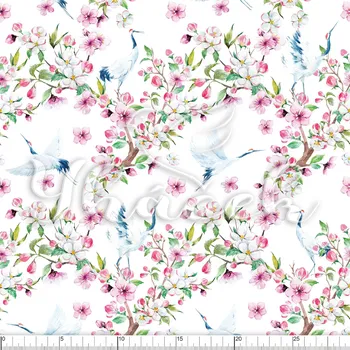 Zakázkový tisk, softshell, kočárkovina... Volavky ve větvích Látky k tisku: Microfirba