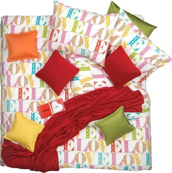 Povlečení SCANquilt povlečení FINO DESIGN love bílopestrá 140 x 200/70 x 90 cm
