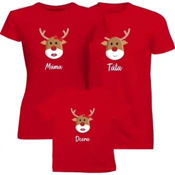 Žertovný předmět Komplet pro rodinu - Sobi - máma, táta, dcera - trička s potiskem- Tričkový.cz