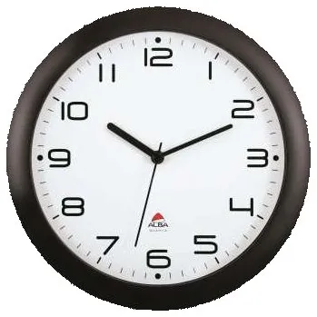 Hodiny Nástěnné hodiny Alba - plastové, průměr 30 cm, černé
