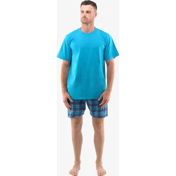 Pánské pyžamo Pánské pyžamo krátké 79138P tyrkysové vel.2XL - Gina