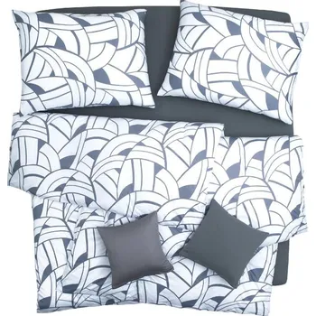 Povlečení SCANquilt povlečení ART JERSEY arches bílošedá 140 x 200/70 x 90 cm