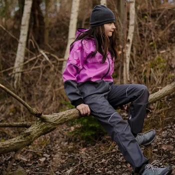 Crawler Softshellová bunda nezateplená dětská - různé vzory Barva: Grafitová - Kolíbříci, Velikost: 98-104