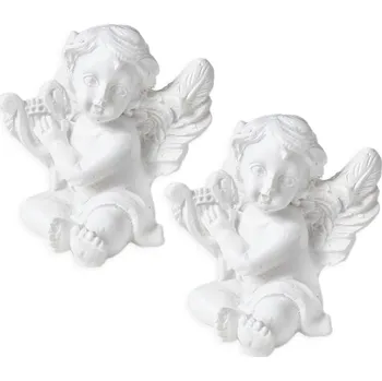 Vánoční dekorace Anděl polyston 2ks/3,5cm bílá (551594)