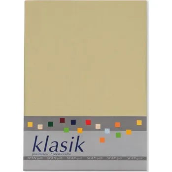 Prostěradlo SCANquilt bavlněné prostěradlo KLASIK béžová 240 x 260 - 285 cm