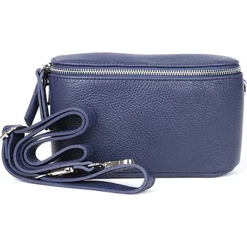 Kabelka Dámská tmavěmodrá kožená ledvinka Vera Pelle no. 121