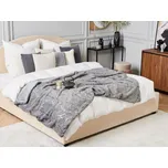 Deka šedá polyesterová 130 x 180 cm přikrývka na postel zlatý mramorový vzor obývací pokoj ložnice Beliani