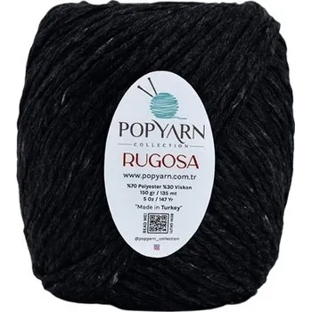 Příze POPYARN Příze Rugosa B06 - černá 150g 135m