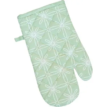 Chňapka SCANquilt chňapka RUKAVICE DEKORO kontury kytiček zelenobílá 14 x 31 cm