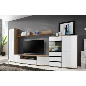 Obývací stěna ASM ONTARIO II san remo/bílý lesk