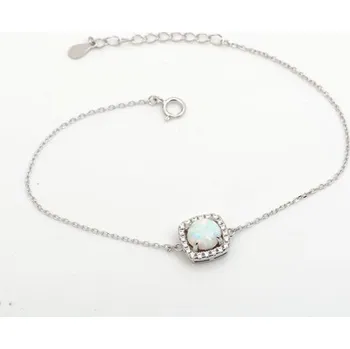 Náramek Dámský stříbrný opálový náramek 17-20 cm STNA0579F