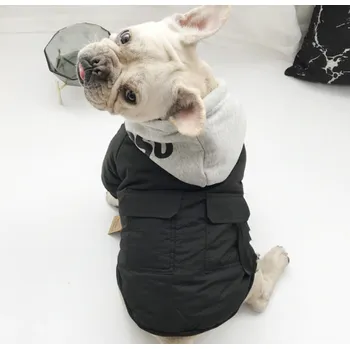 Obleček pro psa Zimní teplá bunda s kapucí pro psa Barva: Černá, Velikost: M