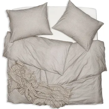 Povlečení SCANquilt povlečení KLASIK kostička béžová 140 x 200/70 x 90 cm