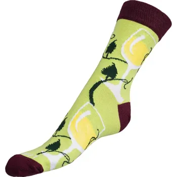 Dámské ponožky Bellatex Ponožky Víno bílé zelená vel. 43-46