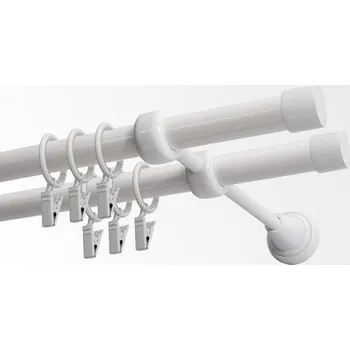 Garnýž kovová 160 cm dvouřadá - dvojitá 19 Pullo bílá