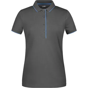 Dámské tričko James&Nicholson Dámská polokošile JN727 Graphite (Solid)-Aqua XXL