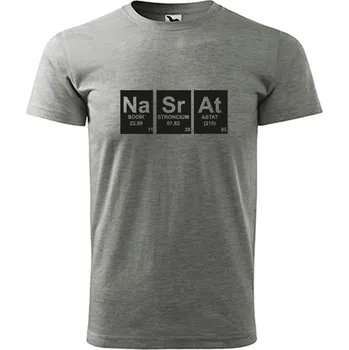 trend-design.cz Pánské tričko chemické prvky NaSrAt Barva textilu: Šedý melír, Velikost oblečení: S