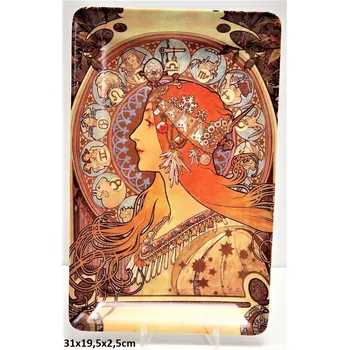 Queen Isabell Collection Plastový tác Alfons Mucha - 31*19,5*2,5 cm