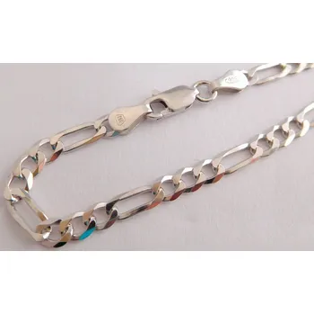 Souprava šperků Klenoty Budín Pánský mohutný stříbrný rhodiovaný náramek 21cm FIGARO šíře 3,5mm 925/1000 3,71gr 0302389 (Klenoty Budín Pánský mohutný stříbrný rhodiovaný náramek 21cm FIGARO šíře 3,5mm 925/1000 3,71gr 0302389)