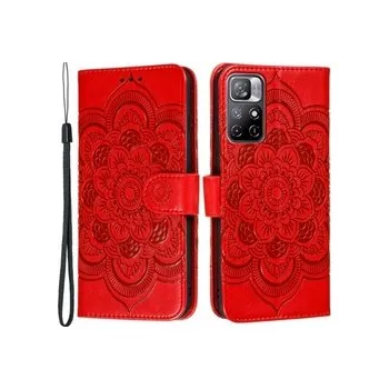 Pouzdro na mobilní telefon Knížkové pouzdro Poco M4 Pro 5G - květ mandala červená