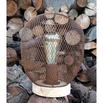 Lampička Codigo Venkovská krása - Designová stolní lampa - dřevo a kov