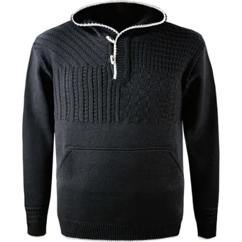 Dámský svetr KAMA 4059 unisex merino svetr s kapucí, tm. šedá Velikost: S