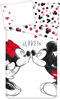 Ložní povlečení Jerry Fabrics Mickey a Minnie Love 04 140 x 200, 70 x 90 cm zipový uzávěr