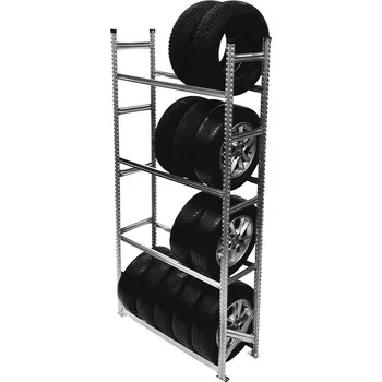 Uskladnění pneumatiky Wexta Regál na pneumatiky s ráfkem, 2500x1350x500 mm, 4 police, základní