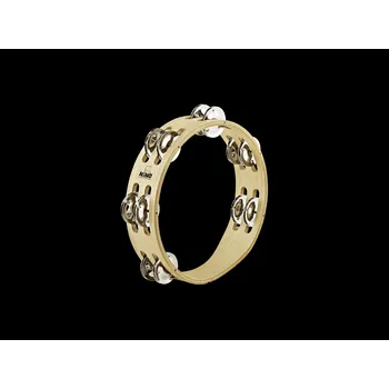 NINO TAMBOURINE 8" 2 ROW WOOD NICKELSILVER JINGLES