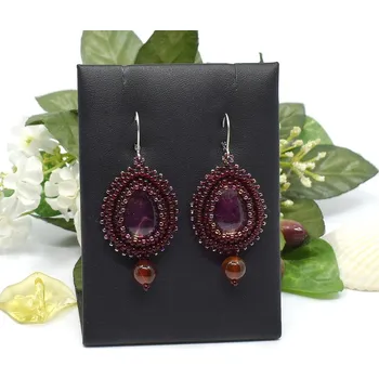 Náušnice Mijabijoux Vínové visací náušnice MB00267