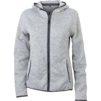 Dámská vesta Daiber Dámská bunda Knitted Fleece Hoody JN588 Barva: Melír světlý - Carbon, Velikost: L
