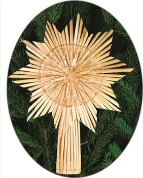Vánoční ozdoba Anděl Přerov Slaměná špice hvězda typ C 26 cm