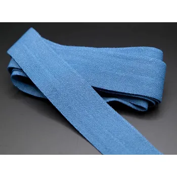 Textilie Lemovací pruženka - modro šedá matná - šířka 2 cm