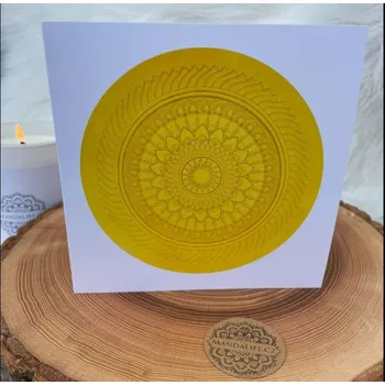 Mandalové přáníčko – Mandala SLUNCE 15cmx15cm
