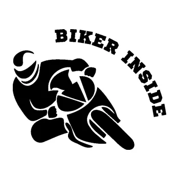 Samolepící dekorace SAMOLEPKA Biker inside 002 levá motorkář (01 - černá) NA AUTO, NÁLEPKA, FÓLIE, POLEP, TUNING, VLASTNÍ TEXT, TISK, AUTOSAMOLEPKY.cz, POLEPY, OBRÁZEK, LOGO, SAMOLEPKY