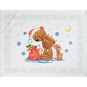 Utěrka Snový svět Medvídek hnědý - lněná utěrka