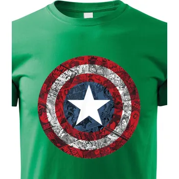 Chlapecké tričko Dětské tričko Štít Kapitán Amerika, Barva Zelená, Velikost 146 cm/10 roků, Canvas Dětské tričko Bezvatriko.cz 1652