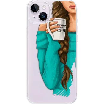 Pouzdro na mobilní telefon Odolné silikonové pouzdro iSaprio - My Coffe and Brunette Girl - iPhone 14 Plus